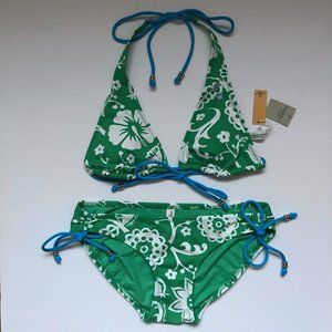 American Eagle Green Pattern Bikini Set XS